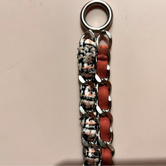 Chanel Coral & Tweed Chain Clover Charm Bracelet plus Box - Picture 4 of 13